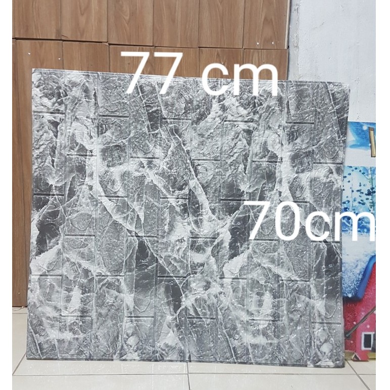 Xốp Dán Tường 3D Giả Đá Hoa Cương Cao Cấp - KHỔ 77 x 70 CM Dày 5mm Có sẵn keo - Dán tường, Dán trần Chống Thấm