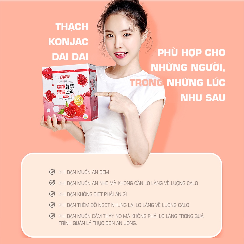 Thạch Konjac Calobye, Siêu Ít Calo, Hỗ Trợ Giảm Cân (Hộp 10 Gói x 130g)