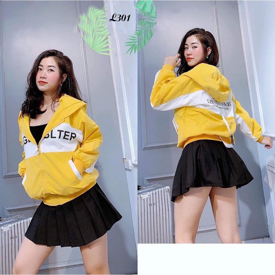 [R04] Áo khoác nữ dù thêu hoa không nón sọc bo xinh xinh - M228 | BigBuy360 - bigbuy360.vn