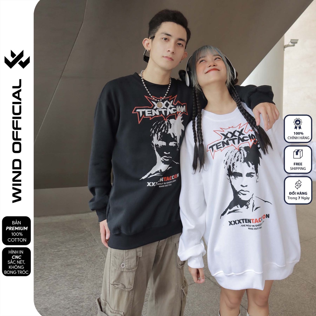 Áo sweater form rộng WIND unisex XXX oversize tay dài thời trang nam nữ