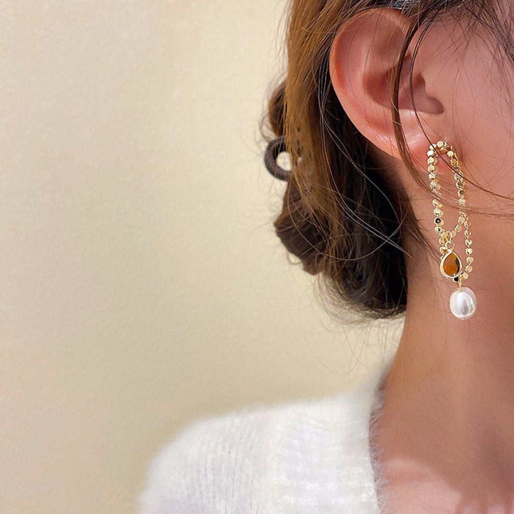 Khuyên Tai Hình Học Không Đối Xứng Đơn Giản Thanh Lịch Cho Nữ|Khuyên Tai Phong Cách Hàn Quốc