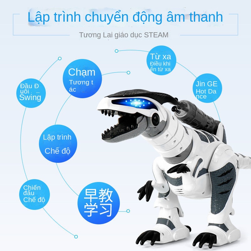 Đồ chơi trẻ em khủng long điều khiển từ xa xe điện Tyrannosaurus boy bé 3-6 tuổi