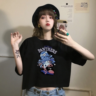 Áo croptop ngắn tay in họa tiết dễ thương thời trang cho nữ