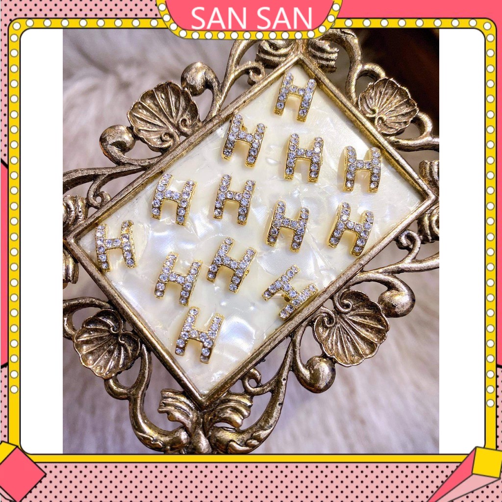 (Ảnh Thật) Charm Chữ H Đá Đính Móng