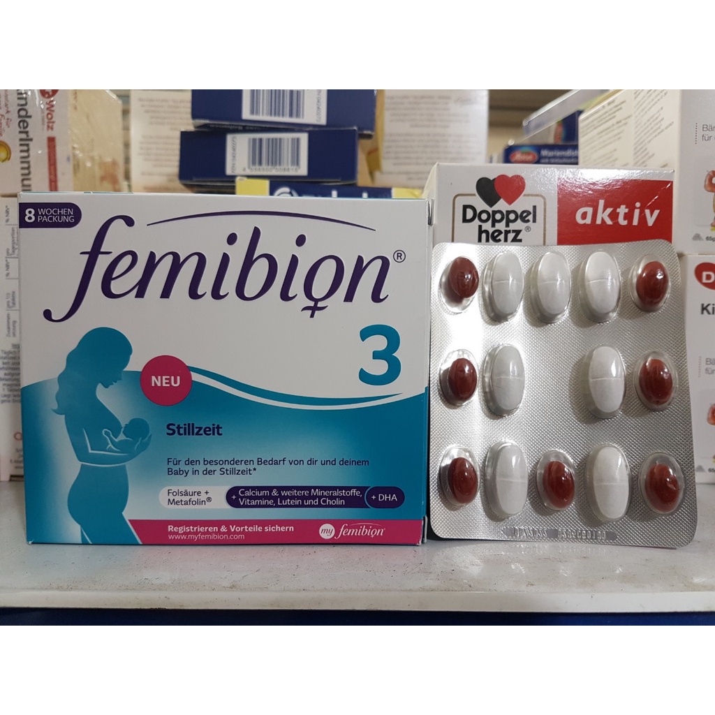 Femibion 3 hộp 112 viên, 8 tuần của Đức