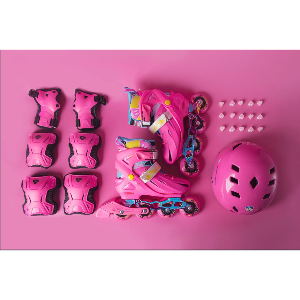 Combo Giày patin, nón, bảo hộ FLYING EAGLE NT cho trẻ em