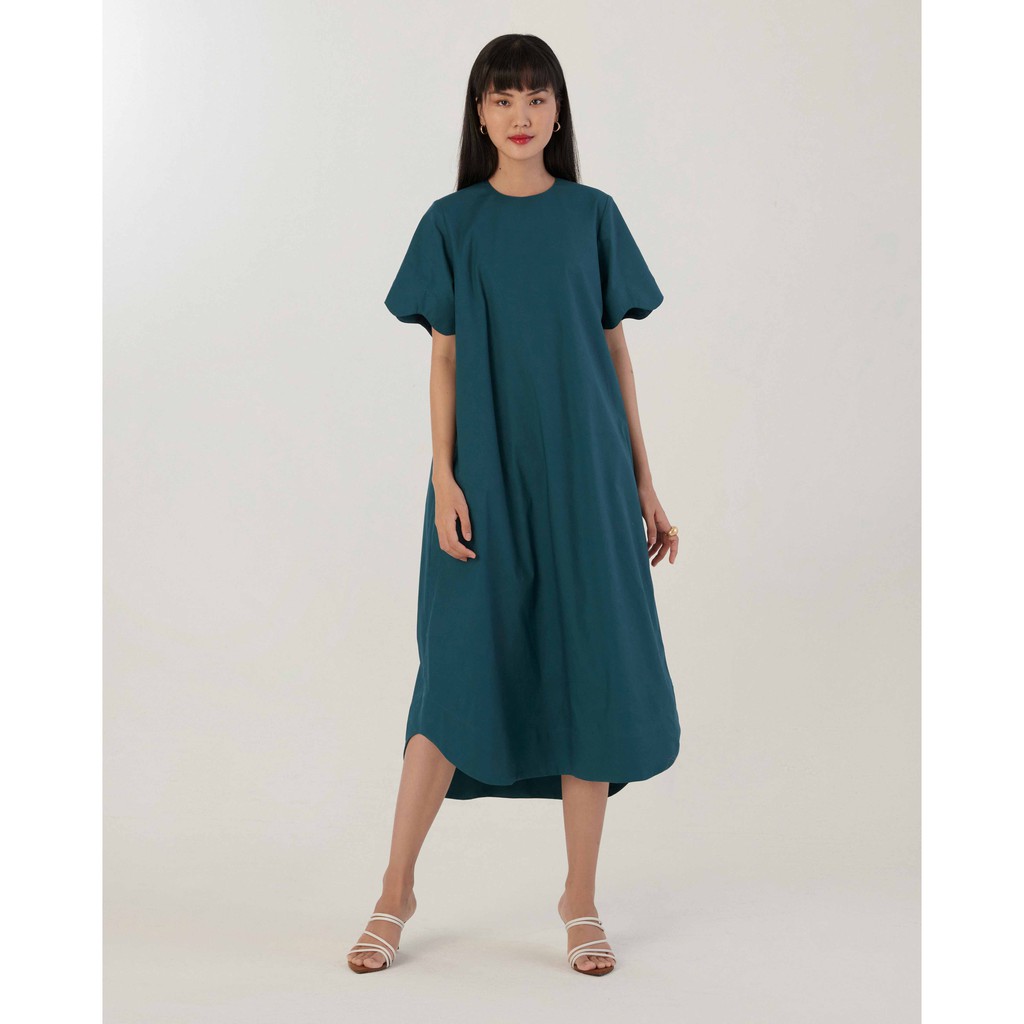 Đầm suông cotton cách điệu tay Mauve Cotton dress