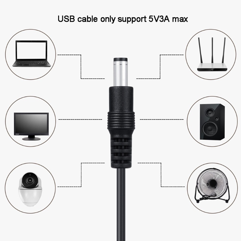 Dây cáp sạc chuyển đổi USB sang DC 5V 8 trong 1 3.5mm 4.0mm 4.8mm 6.4mm 5.5x2.5mm cho quạt loa bộ định tuyến đèn LED | WebRaoVat - webraovat.net.vn