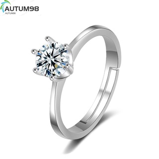 Autum98 Nhẫn đính hôn khảm kim cương giả sang trọng thanh lịch cho nữ （B1-3-2）