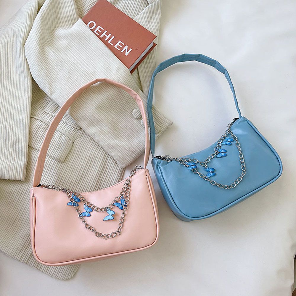 Túi Đeo Vai Da PU Họa Tiết Bướm Dập Nổi Nhiều Màu Sắc Đa Năng Cho Nữ