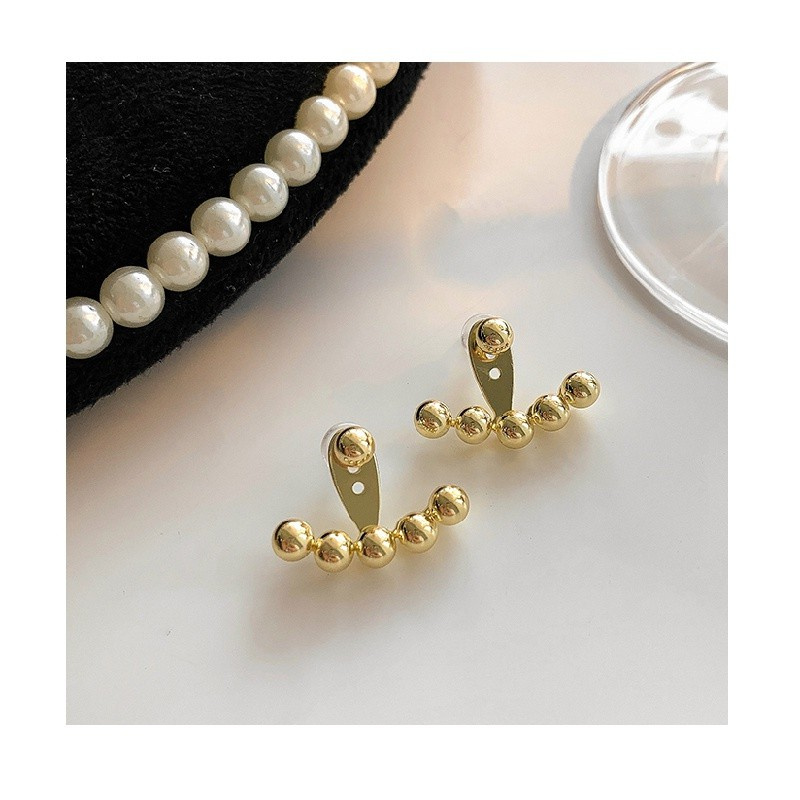 Bông tai bạc s925 hình hạt đậu đơn giản mới 2023