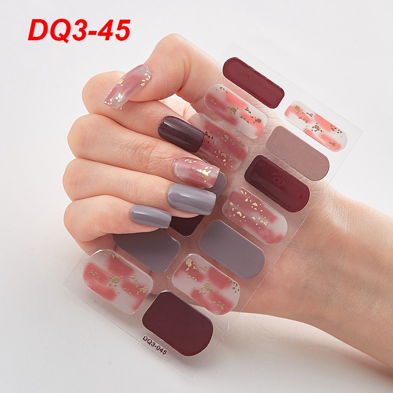 Set 14 miếng dán móng tay nhãn dán thời trang 3d độc đáo Dq3_41-60