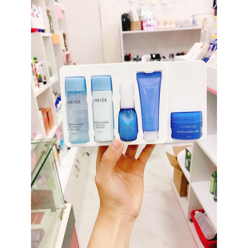 Set DƯỠNG ẨM làm TRẮNG DA Laneige mini Moisture Kit (5 món)