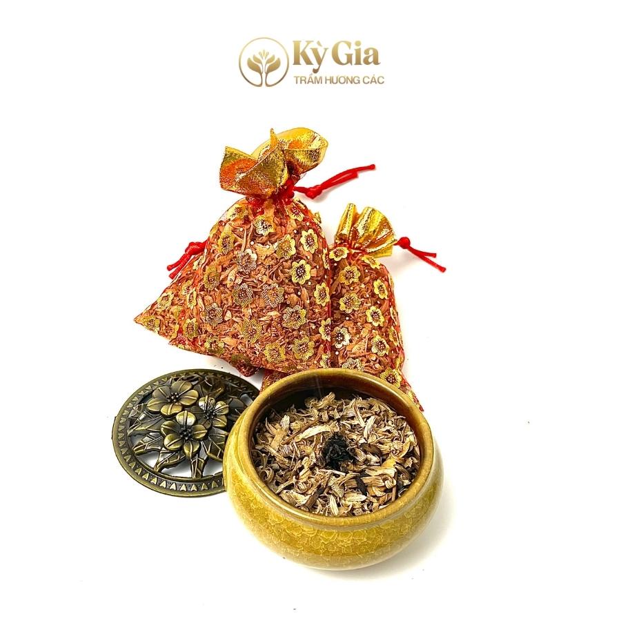 Túi Gấm Vụn Trầm Hương Xông Nhà Kỳ Gia Trầm Hương Các- Hút Tài Lộc- Mang May Mắn Bình An