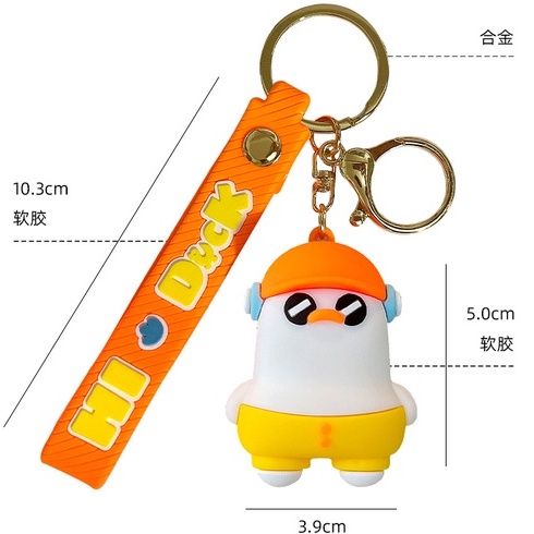 Móc Khóa Hoạt Hình Vịt Con Đeo Kính - Hi Duck