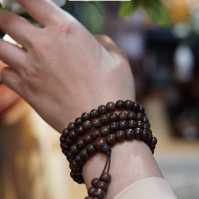 Chuỗi đeo tay, vòng năng lượng 108 hạt gỗ mân, size 6mm mùi thơm nhẹ tự nhiên