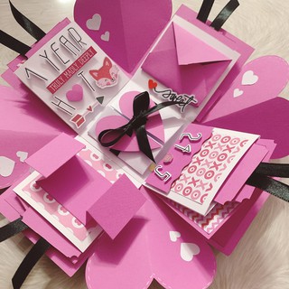 Hộp quà Lovebox Exploding Box - Mẫu Hồng