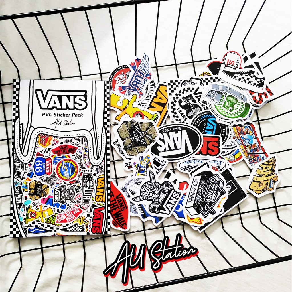 Sticker "VANS x SKATEBOARD" - nhựa PVC, không thấm nước, dán xe, nón bảo hiểm, laptop, điện thoại, Vali,