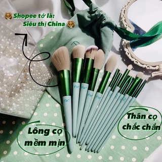 CHÍNH HÃNG Bộ Cọ Trang Điểm FIX 13 Cây Cao Cấp Kèm Túi Nhung Bộ Cọ Make Up Chi Tiết Lông Cọ Mềm Chắc Chắn Màu Hồng Xanh