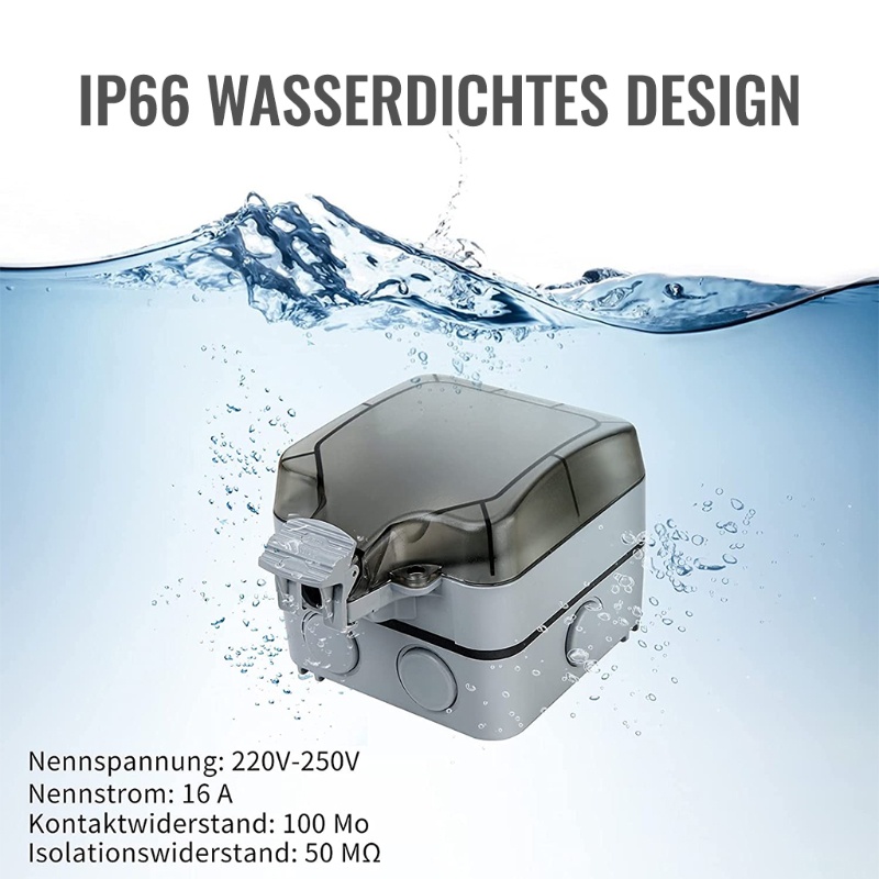 Ổ Cắm Điện Gắn Tường Chống Nước IP66 Tiện Dụng