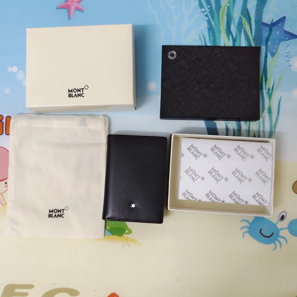 MONTBLANC Ví Da Bò Thật Siêu Nhẹ Chống Thấm Nước Chống Trầy Xước Thời Trang Phong Cách Mới 2022 Cho Nam