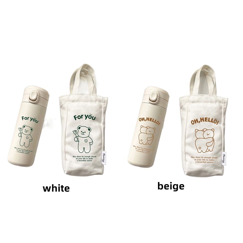 Bình Nước Giữ Nhiệt Dung Tích Lớn 450ml In Họa Tiết Dễ Thương