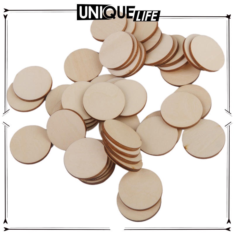 Set 100 Miếng Gỗ Tròn Dày 3mm 10mm Dùng Để Làm Đồ Thủ Công DIY Tiện Dụng