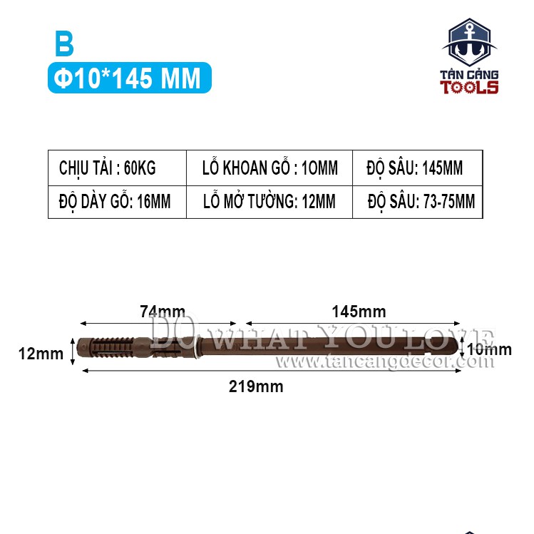 Bass Treo Kệ Âm Tường 10 x 145 mm