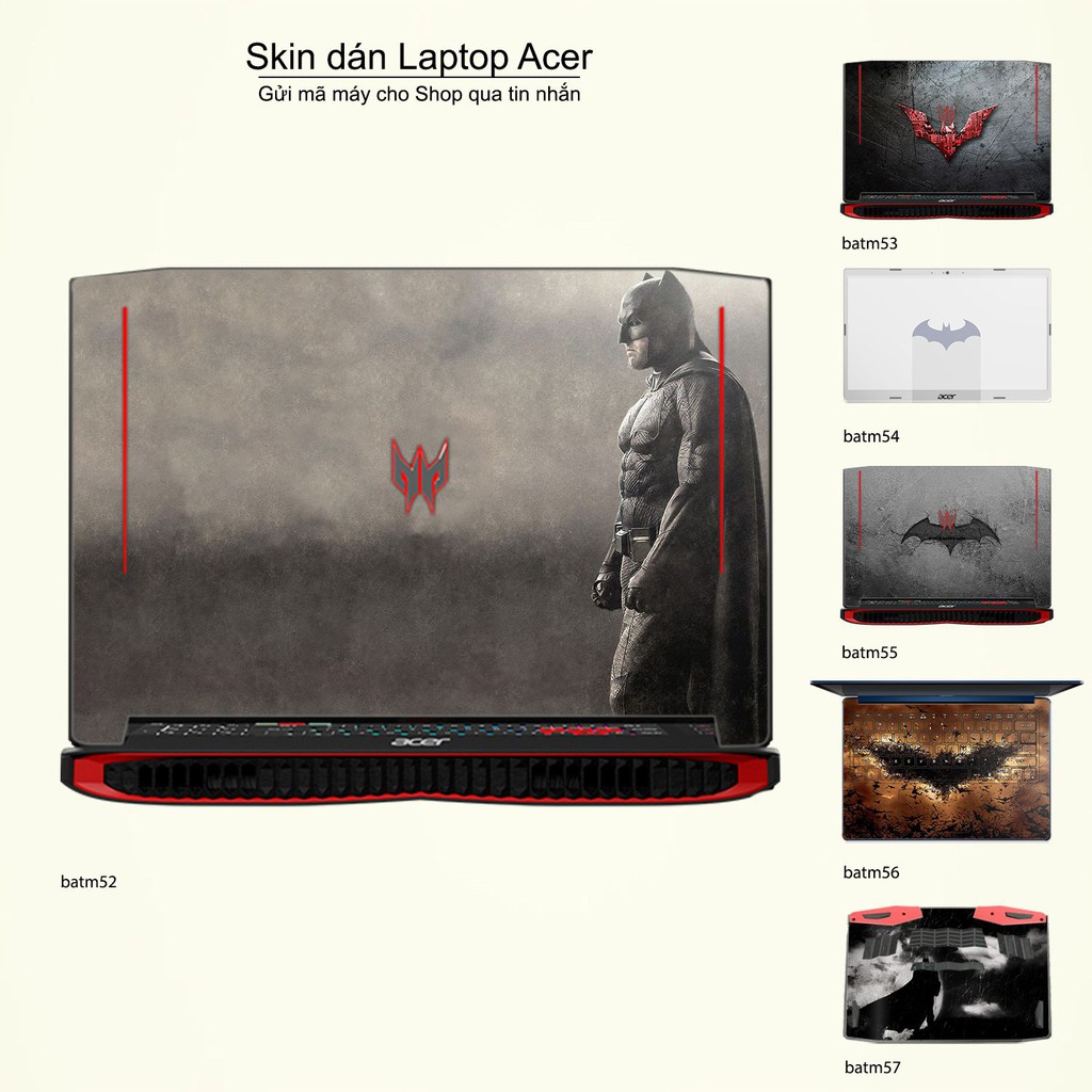 Skin dán Laptop Acer in hình Người dơi _nhiều mẫu 3 (inbox mã máy cho Shop)