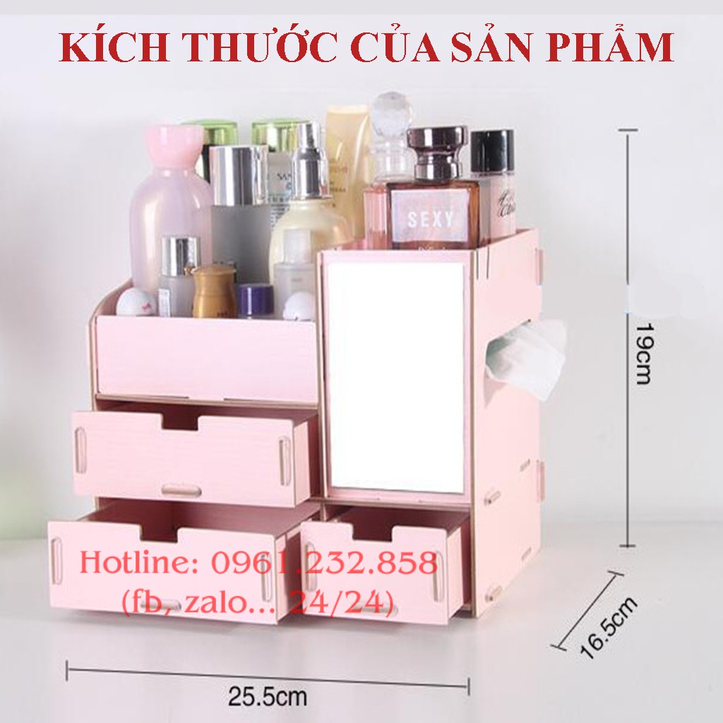 Kệ đựng mỹ phẩm, hộp để mỹ phẩm lắp ghép tiện dụng