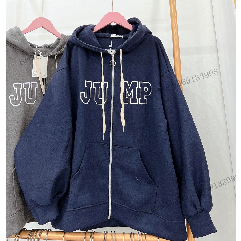 Áo Khoác Nỉ Form Rộng Mũ Rộng Jump Vải Dày Mịn Thoáng Mát Thiết Kế Hot Trend Unisex Nam Nữ