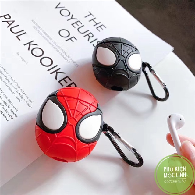 Vỏ bọc silicon Airpods 1 2 SPIDER MAN  cho hộp sạc tai nghe Bluetooth Airpod 2 NGƯỜI NHỆN