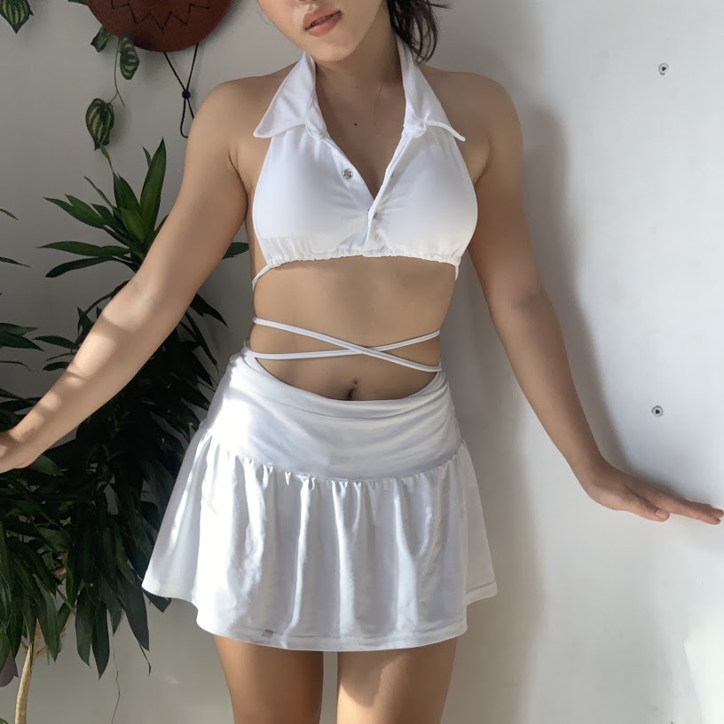 Set bộ áo cổ lọ chéo quấn bụng  (Kisty, Henty)