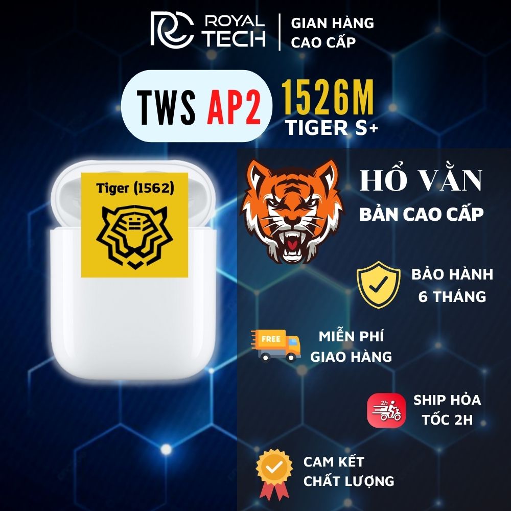Hổ vằn 1562m tai nghe bluetooth không dây hổ vằn chip Louda mới nhất, cảm biến hồng ngoại, sạc không dây, pin trâu