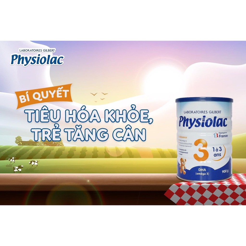 [Mẫu mới] Sữa bột Physiolac số 3 900g (date mới nhất)