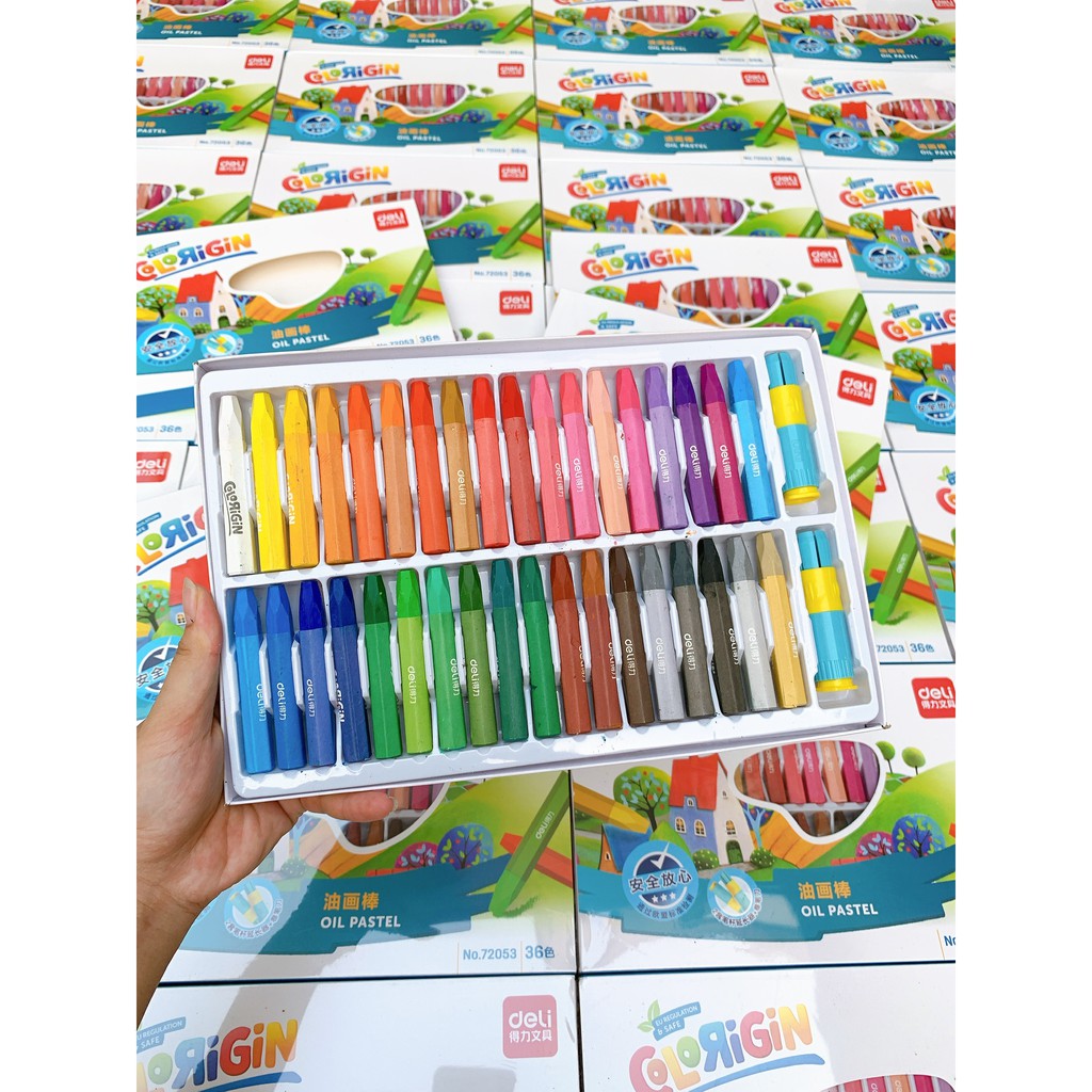 BỘ BÚT SÁP DẦU 36 MÀU COLORIGIN CHÍNH HÃNG DELI CHO BÉ