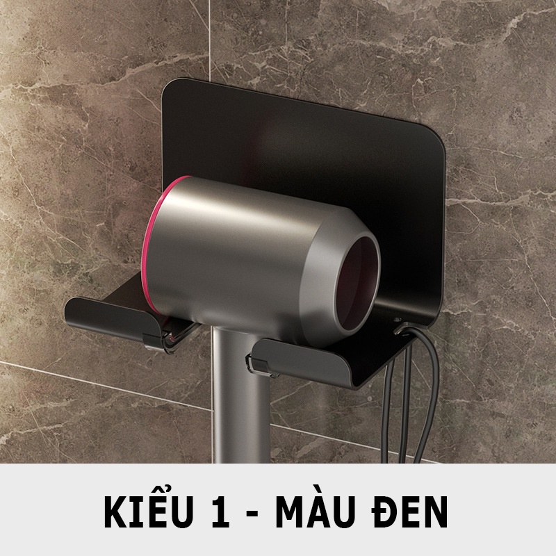 Kệ Để Máy Sấy Tóc Kèm Ống Đựng Lược Dán Tường Tiện Lợi