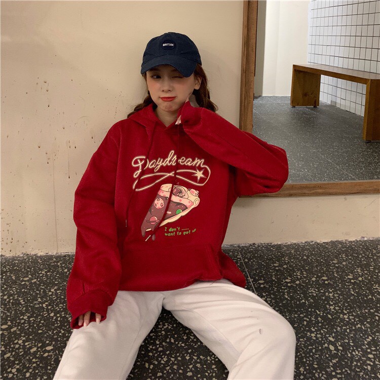 Áo nỉ hoodie dáng rộng Day Dream Pizza chất nỉ ngoại dày ấm mềm mịn phong cách thời trang Hàn Quốc | BigBuy360 - bigbuy360.vn