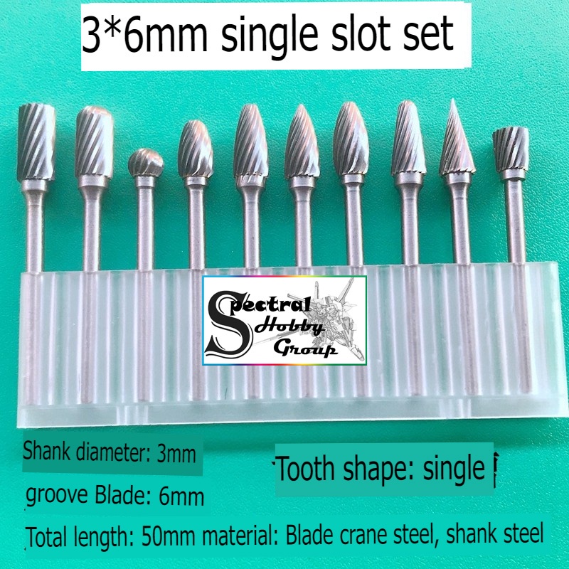 Dụng cụ bộ mũi đầu mài hợp kim vonfram chuôi 3mm 6mm điêu khắc lũa sắt gỗ nhựa Tungsten rotary alloy grinding head