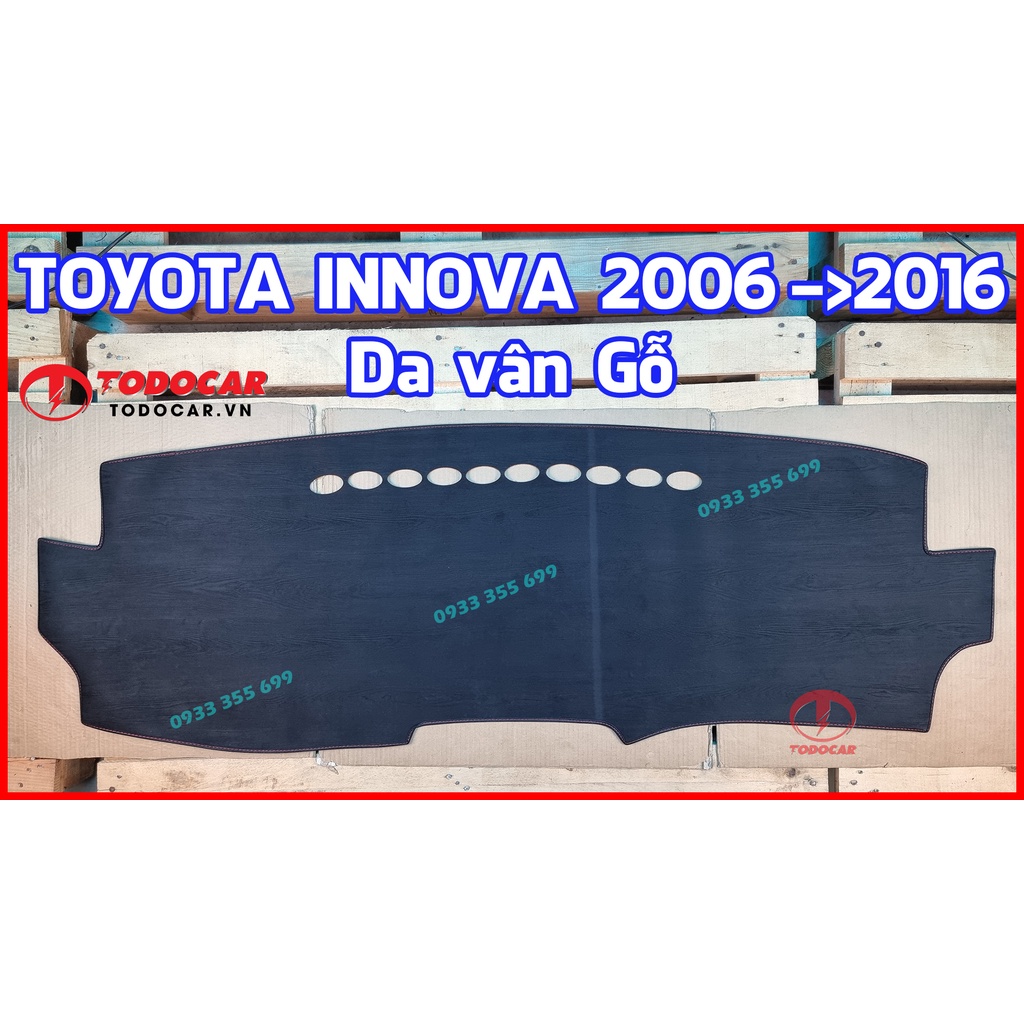 Thảm Taplo TOYOTA INNOVA bằng Nhung lông Cừu hoặc Da vân Carbon, Da vân Gỗ