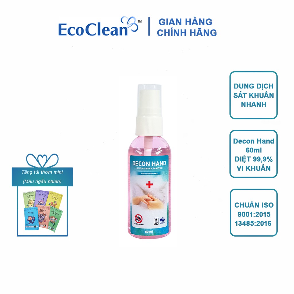 Xịt Khử Trùng Nhanh - Decon Hand Chai 60ml - Không Gây Khô Da | BigBuy360 - bigbuy360.vn