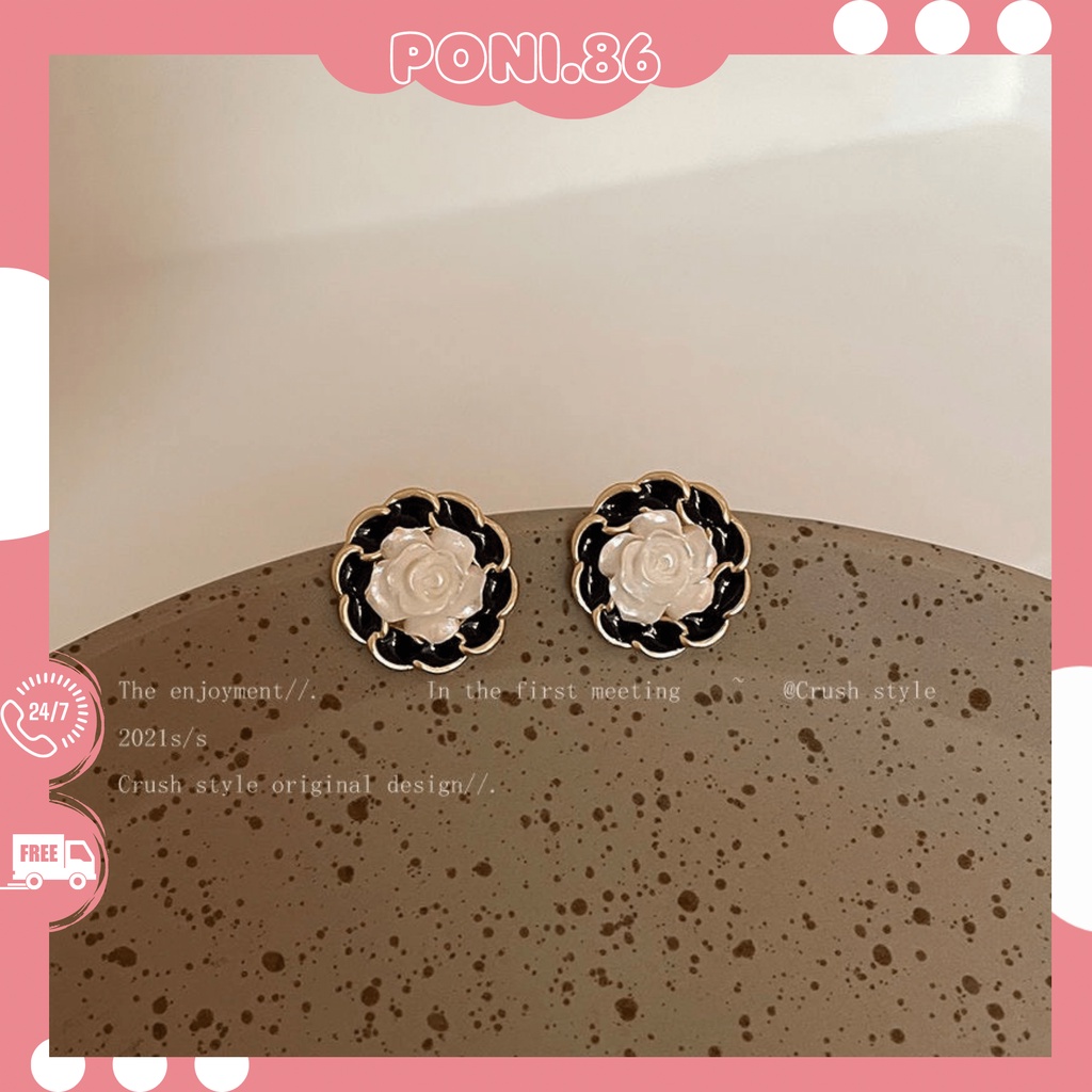 Bông Tai Mạ Bạc 925 đính đá xinh xắn phong cách Hàn Quốc