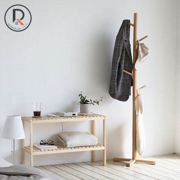 CÂY TREO QUẦN ÁO GỖ HÀN QUỐC - STANDING HANGER NATURAL - NỘI THẤT KIỂU HÀN - 가장자리