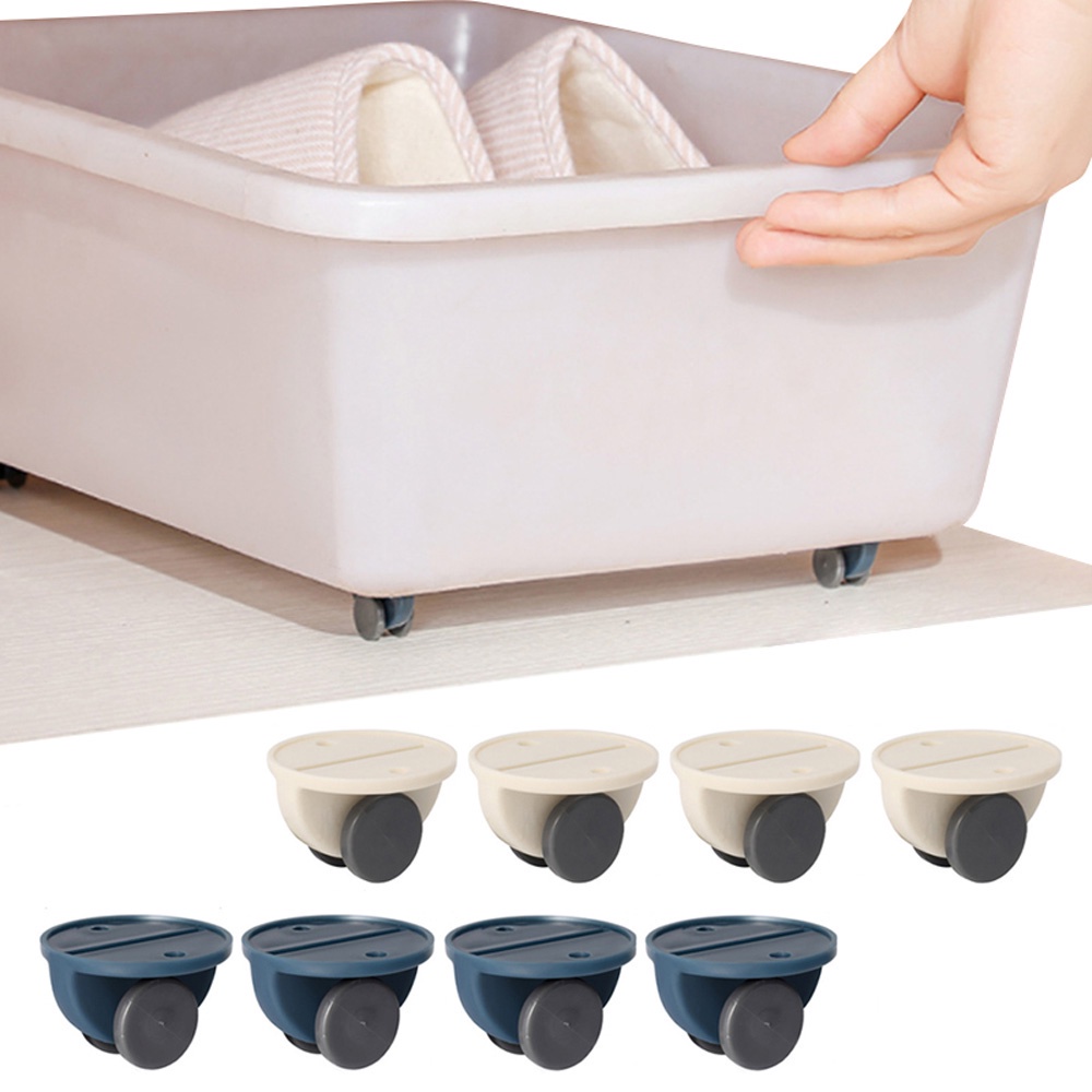 YIYU Set 4 bánh xe đẩy thùng rác nhỏ tự dính không gây tiếng ồn
