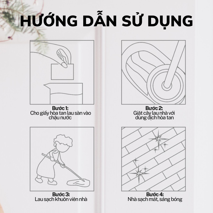 Giấy lau sàn tan trong nước miếng giấy lau sàn tạo hương thơm diệt khuẩn làm sạch vết bẩn hiệu quả