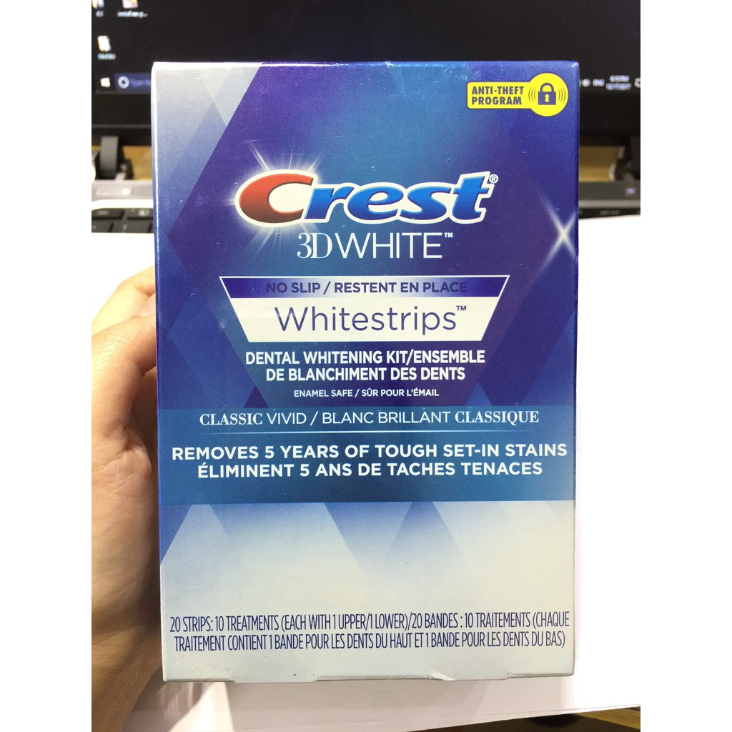 [Nhập Khẩu Giá Tốt] Dán Trắng răng Crest 3D White 1-Hour Express (Full box - 7 miếng)
