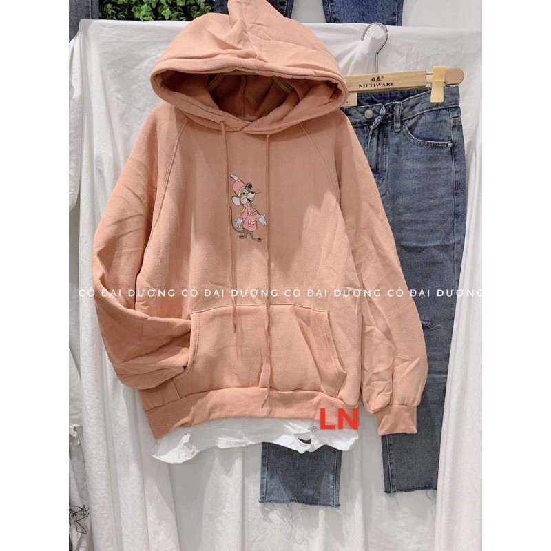 Áo hoodie chuột nhỏ đội mũ LN11