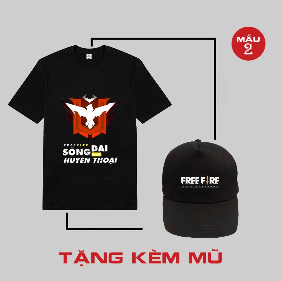 ❤ FREESHIP ❤  BST Áo FREE FIRE mẫu HOT nhất⚡️TẶNG KÈM MŨ FF 🎁 ⚡Áo thun game in hình Free Fire cực chất ❤