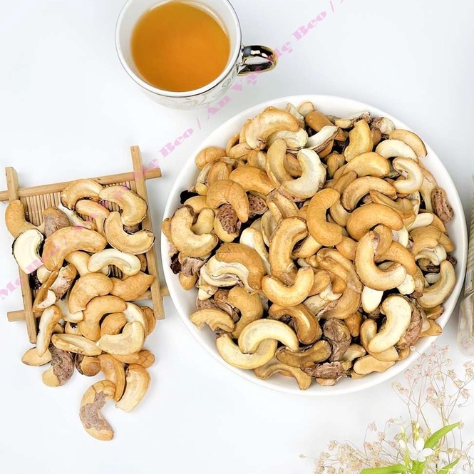 500Gr Hạt điều rang muối Stiêng loại Bể Vở còn vỏ lụa Túi Zip