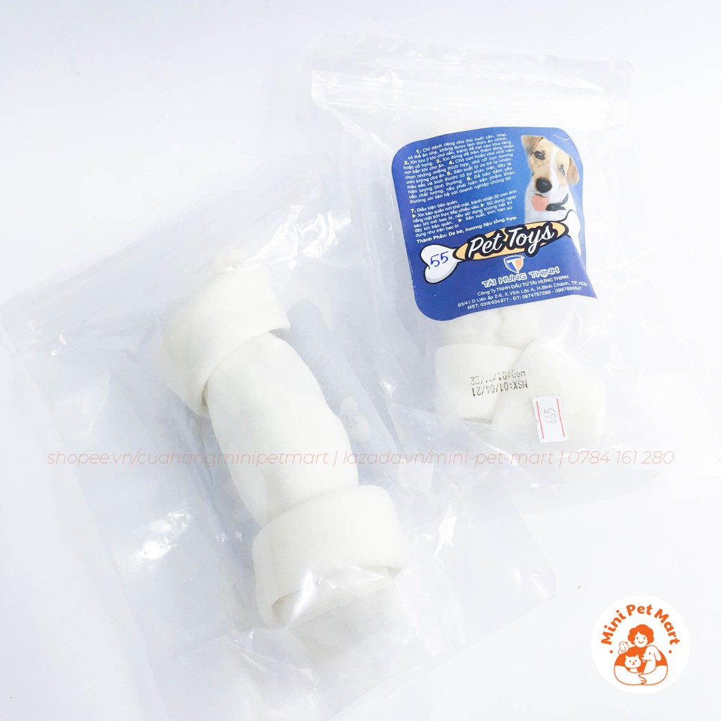 Xương gặm da bò TÀI HƯNG THỊNH 665 (1 cái) - bánh xương, snack, bánh thưởng, xương gặm cho chó